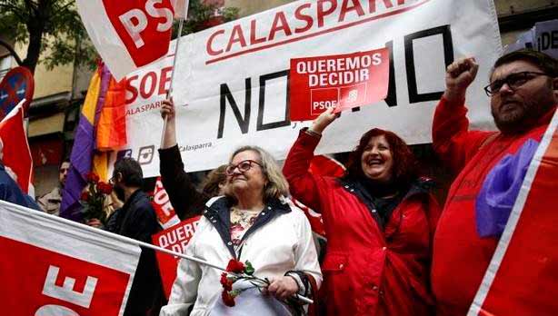 Protestas de militantes del PSOE