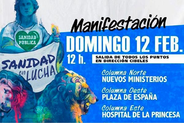 El 12 de febrero, Madrid se vuelve a levantar por la sanidad pública y contra las políticas asesinas de Ayuso