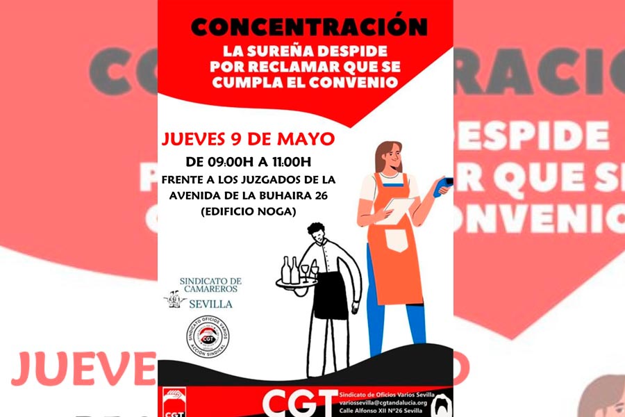 Represión sindical en La Sureña Puerta de Jerez de Sevilla ¡Alejandro readmisión!