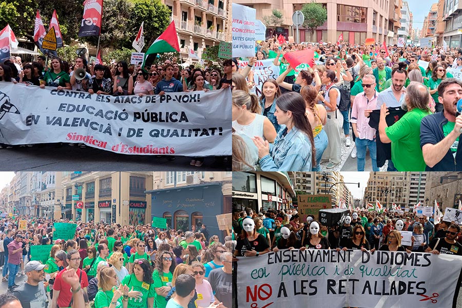 Huelga educativa masiva en el País Valencià. ¡Ni la lengua ni la educación pública se tocan!