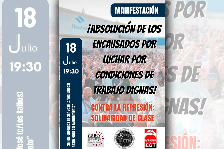 ¡Absolución urgente para todos los detenidos por la huelga del metal!