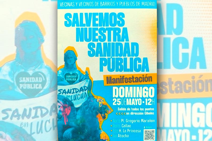 La sanidad pública se defiende luchando. 25 de mayo, todos y todas a la manifestación