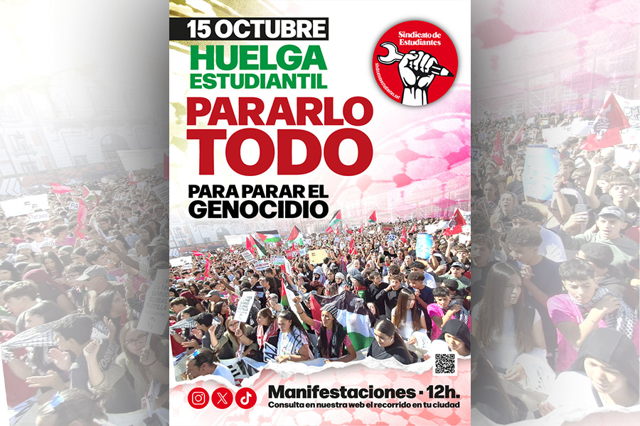 15 de octubre huelga estudiantil. Lo paramos todo para parar el genocidio.