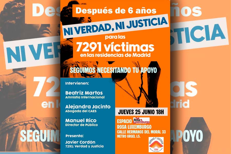 Acto por la verdad y la justicia para las 7291 víctimas en las residencias de Madrid