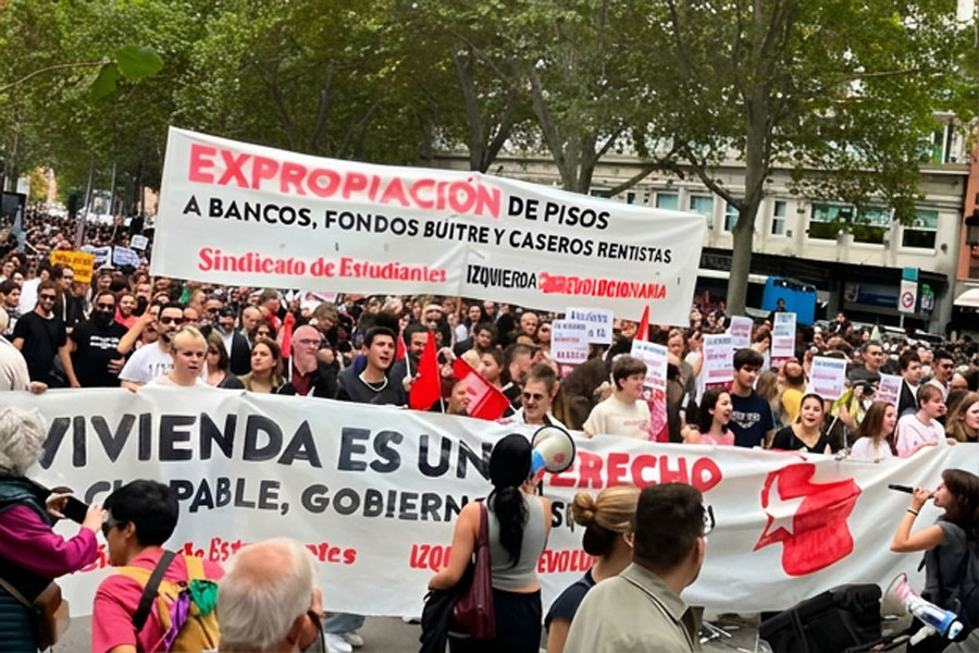 ¡Por una huelga general para acabar con el poder de los rentistas y conquistar la vivienda pública y universal para la clase obrera!