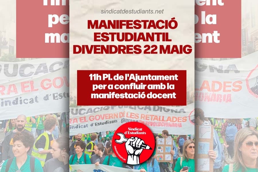 País Valencià. Los estudiantes nos sumamos  a la huelga de docentes ¡Por la educación pública! 