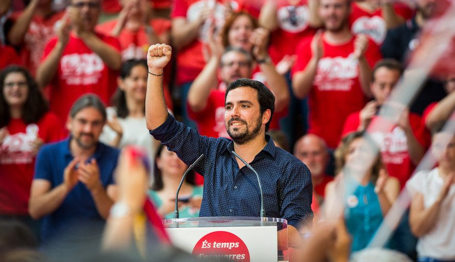 Alberto Garzón en un mitin